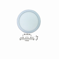 Светильник встраиваемый (панель) Ecola с креплением под любое отверстие 220В 8Вт 4200К картинка 